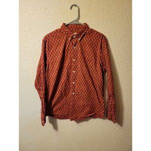 American Eagle Long Sleeve Mens Red Polka Dot Seriously Soft Classic Button Up M